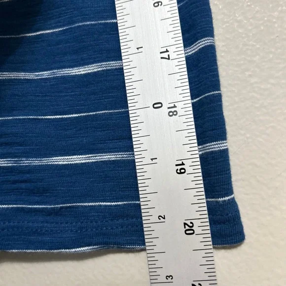 Habitat Women's Top XL Blue Striped Asymmetrical 3/4 Sleeve Cotton Tunic Coastal - Picture 9 of 9